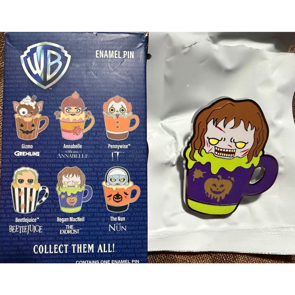 WB Horror Pumpkin Latte Regan Pin NWB